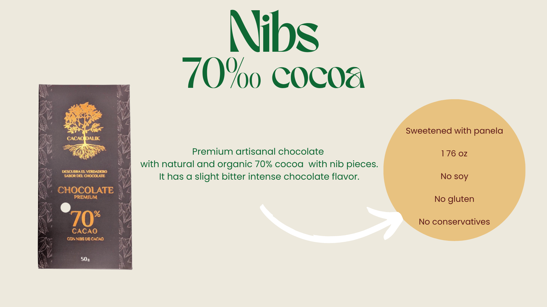 Cocoa chocolate bar