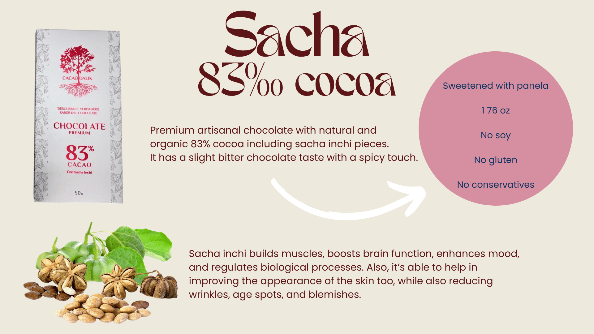 Cocoa chocolate bar