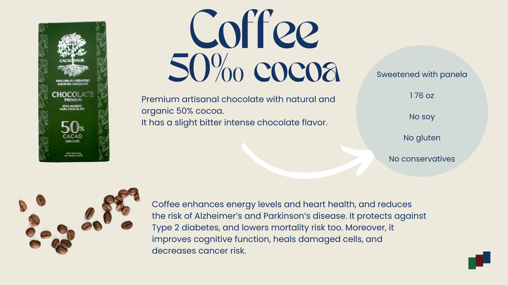Cocoa chocolate bar