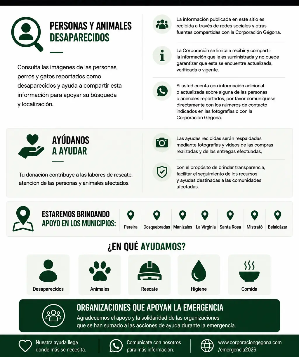 Apoyo Emergencia 2026 - Corporación Gégona